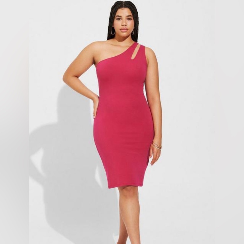 Torrid Sz. 3 (3X/22-24) Mini Foxy Bodycon One Shoulder Dress